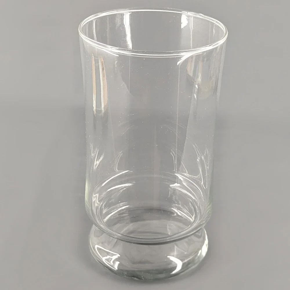 Clear Glass Hurricane Vase Large 10 Inch Cylinder Pedestal Base
